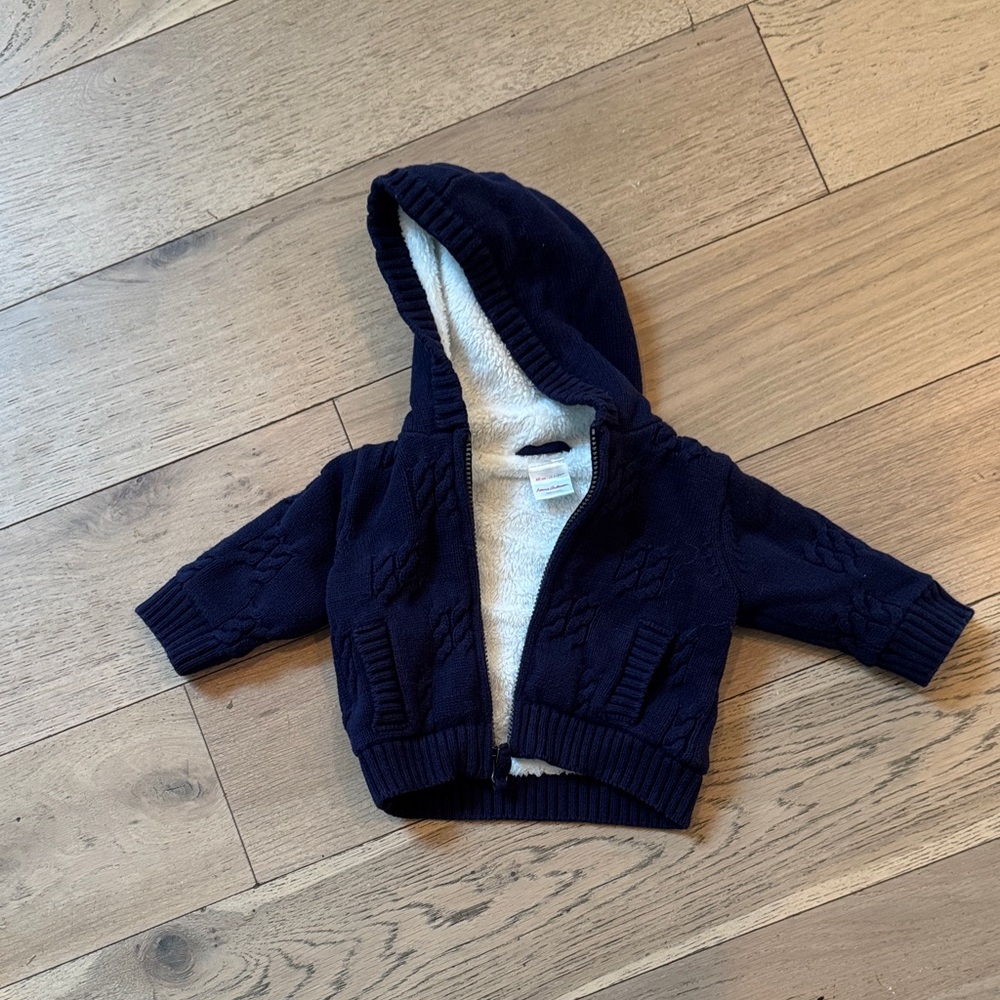 Hanna Andersson Blue Baby Jacket with White Lining